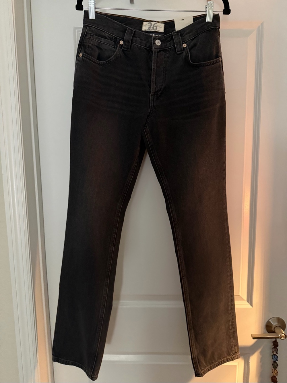 NWT Free People We The Free CRVY Siren Low Rise Straight Jeans 26 Black